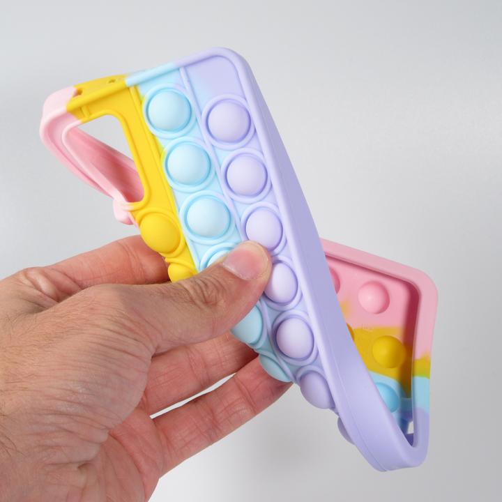 Actual product image PhoneLook Sleeve Silicone Bubbles Anti-Stress Rainbow (Samsung Galaxy A52)