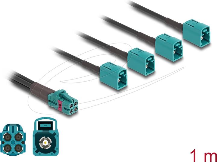 Produktbild Delock Kabel Mini FAKRA Z Buchse quad zu 4 x FAKRA Z Buchse B-Typ (Antennenkabel)