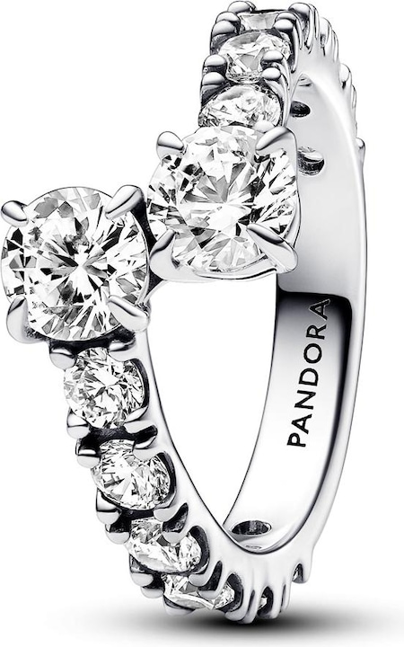Pandora Ring Sparkling Overlapping Band (54, 925 Silber)