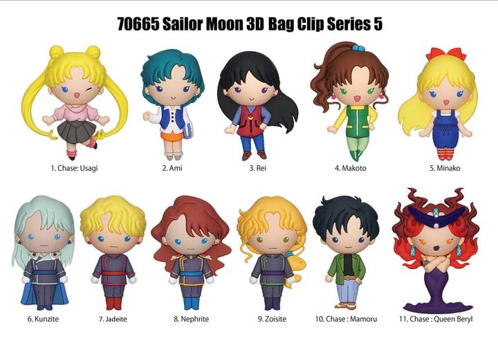 Actual product image Monogram Sailor Moon 3D PVC bag tag Series 5 Display