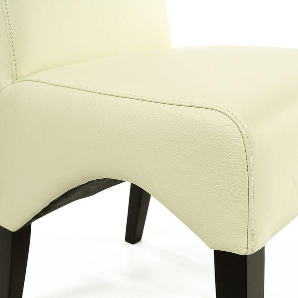 Actual product image SIX Regina leather chair with spring core White 2201 Wenge