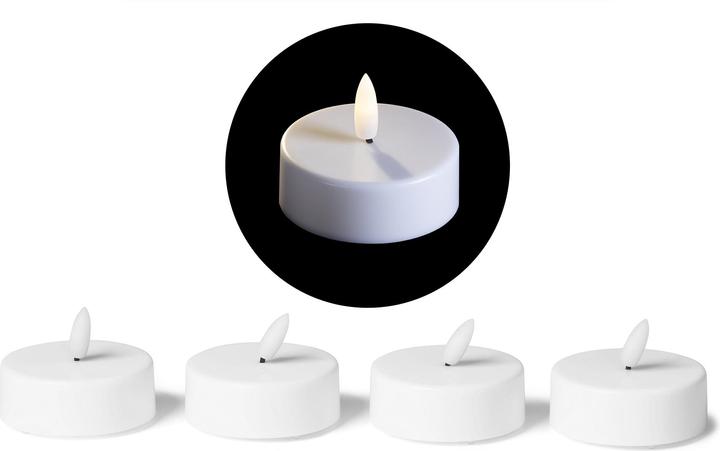 Actual product image Novaliv LED Tealight Large with Timer - Set of 4 Warm White LED Candle 3D Flickering Flame - LED Tealight (4 x)