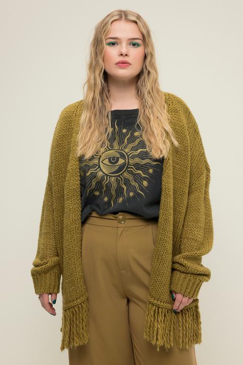 Immagine prodotto Studio Untold Cardigan aperto in morbida maglia dal taglio oversize con frange (56)