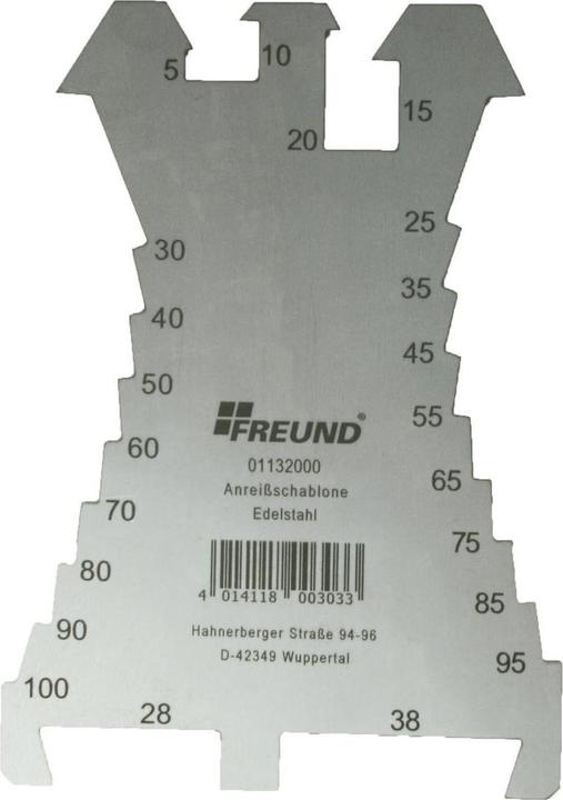 Productafbeelding Freund Markeerplaatje/snijder 01132000, 5-100mm (stap 5mm) (140 mm)