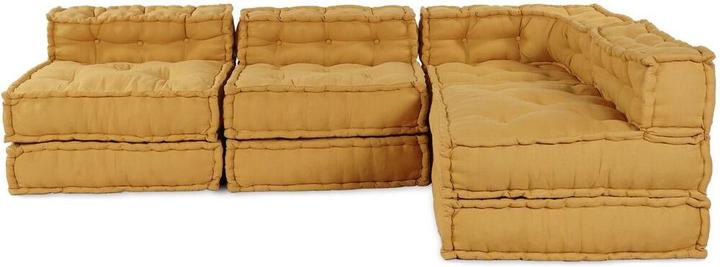 Actual product image vidaXL Modul-Poufs 4er Set Gelbes Gewebe