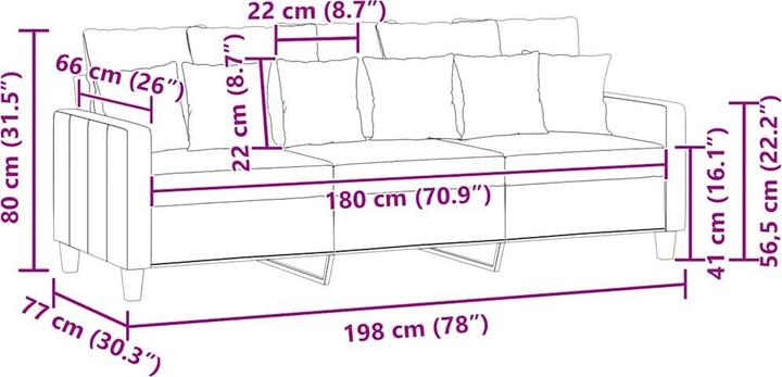 Actual product image vidaXL 3-Sitzer-Sofa (3-seater)