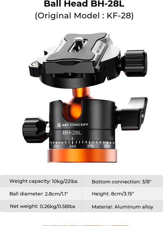 Immagine prodotto K&F Concept Treppiede KF09.083V2 (Metallo)