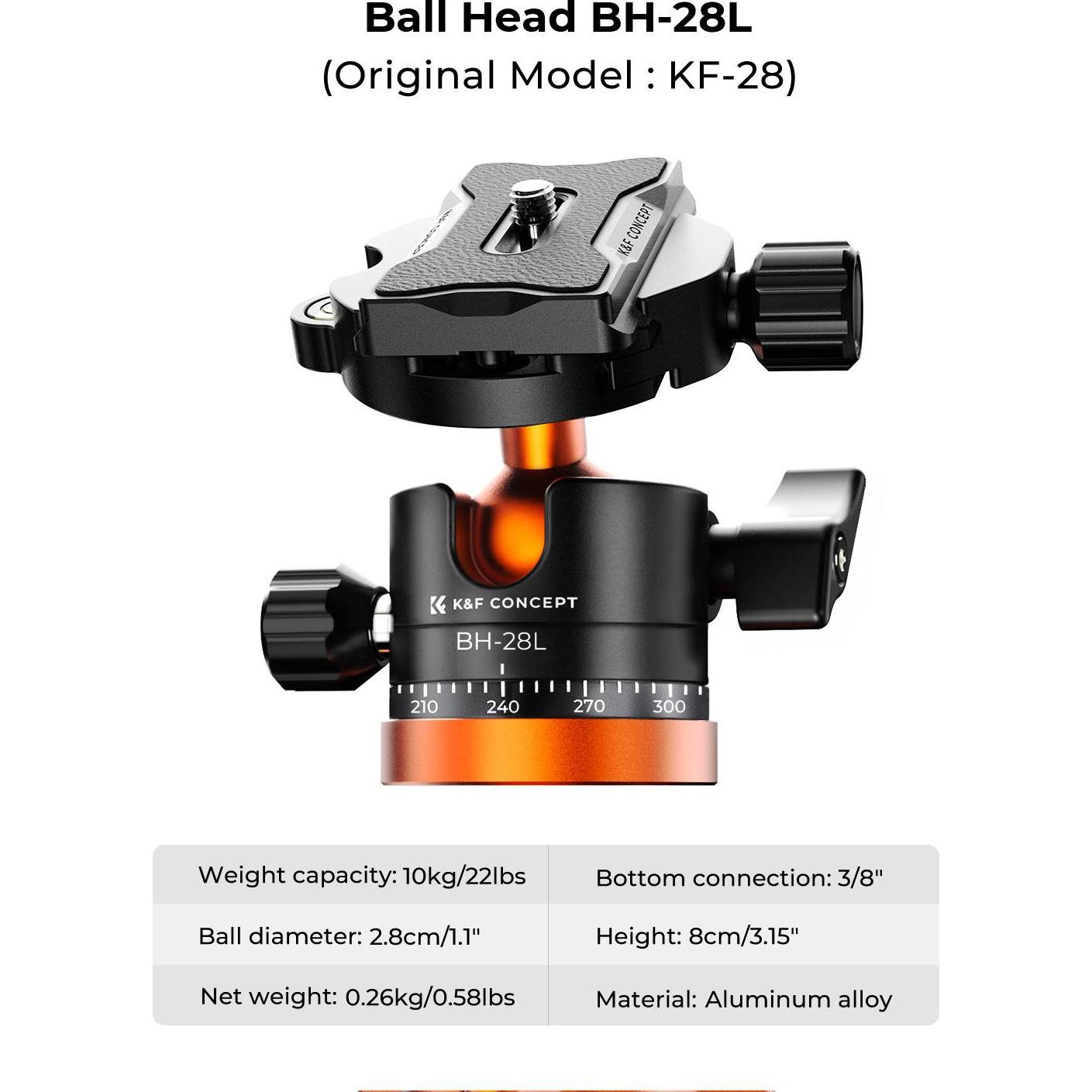 Thumbnail - K&F Concept Tripod KF09.083V2 (Metall), Stativ, Orange