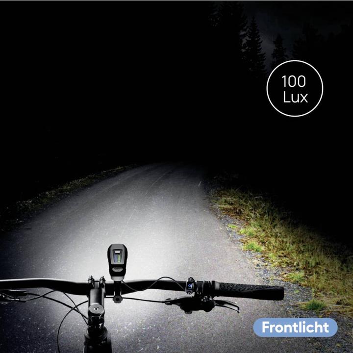 Produktbild Fischer Fahrrad-Scheinwerfer LED batteriebetrieben Schwarz (80 lm)