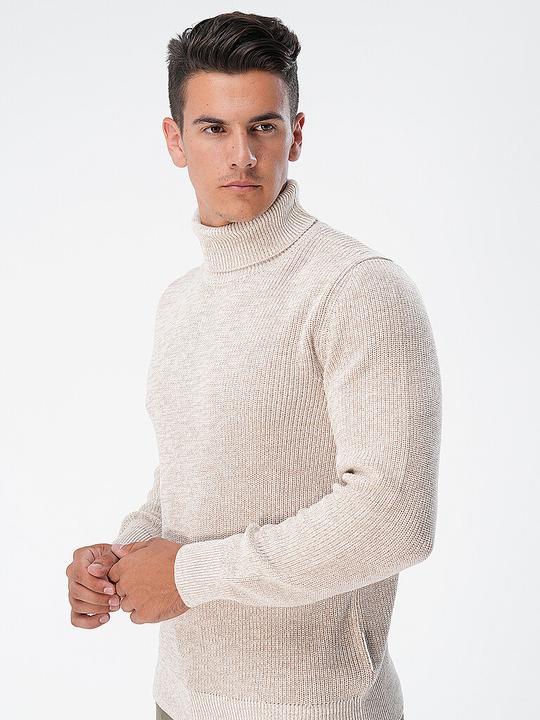 Produktbild Marc O'Polo Turtle Neck Pullover With Racking White Cotton (S)