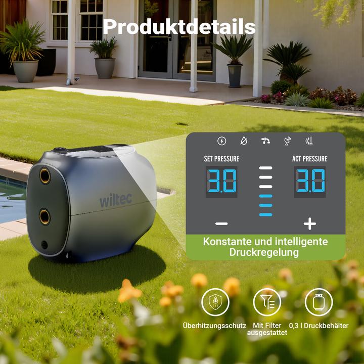 Produktbild Wiltec automatische Magnetkreiselpumpe 750W Magnetpumpe Kreiselpumpe Gartenpumpe (Gartenpumpe)