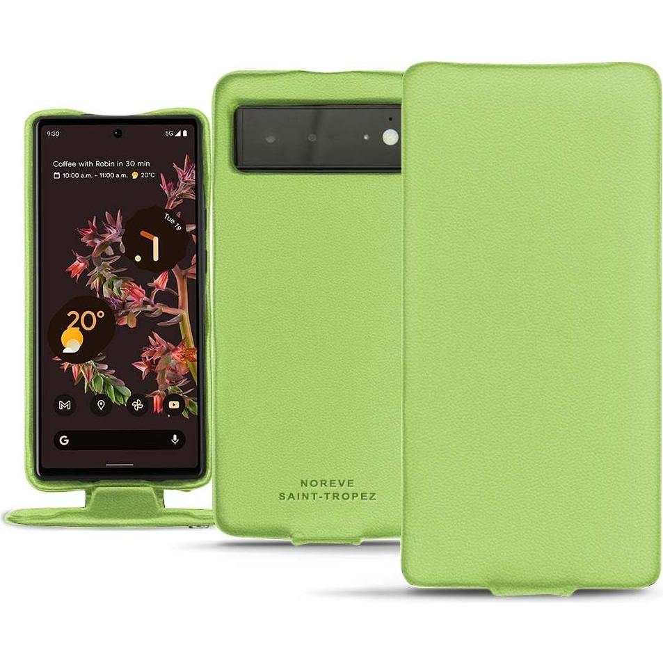 Noreve Lederschutzhülle vertikal (Google Pixel 6), Smartphone Hülle, Grün