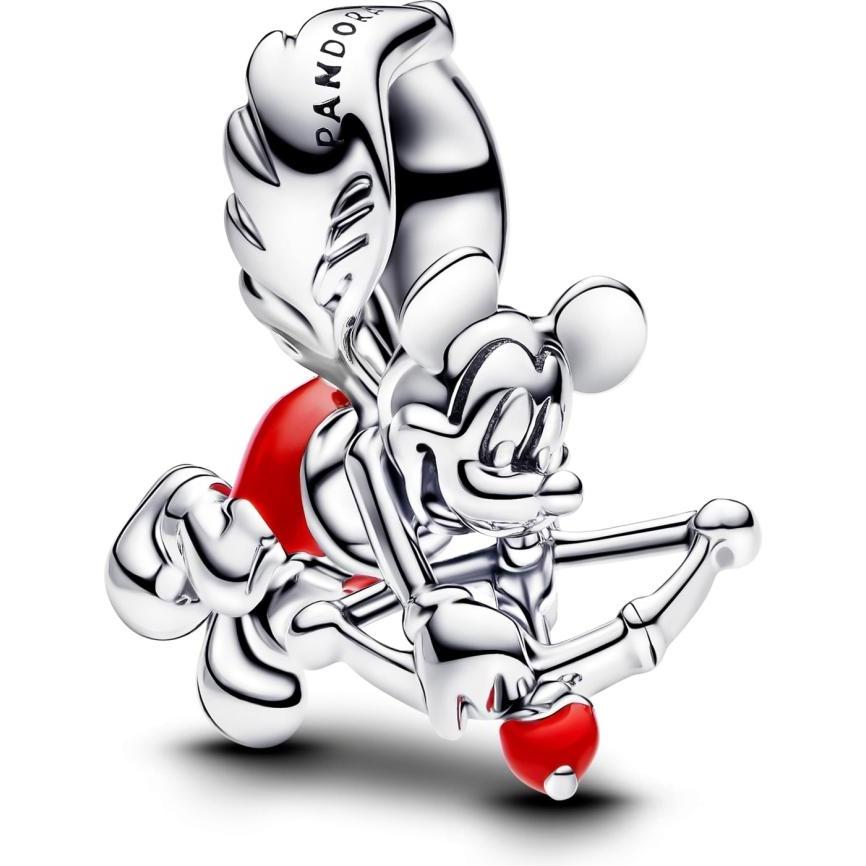 Pandora, Ciondolo collana, Disney Mickey Mouse Cupid Charm, (Argento 925, Smalto)