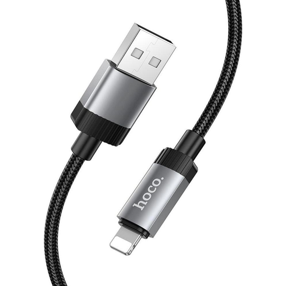 Hoco Cable Cable USB A to Lightning 2,4A 1 m X117 black (1 m), Cavo USB