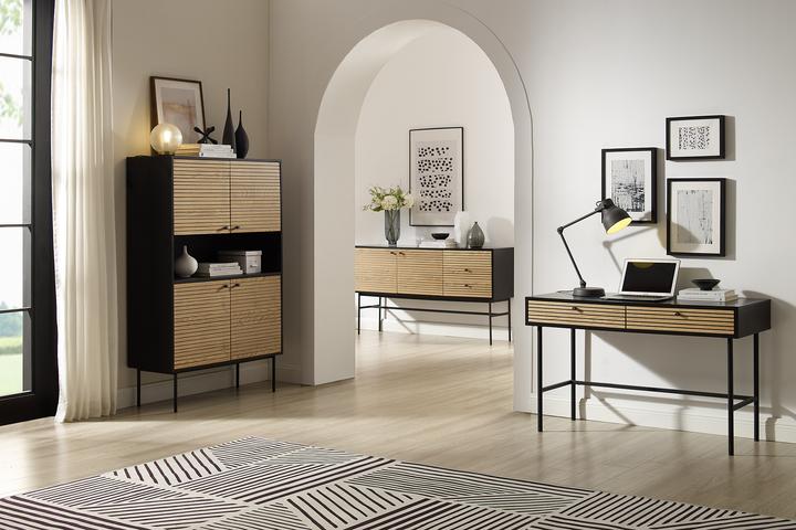 Immagine prodotto SalesFever Scrivania in vero legno impiallacciatox75 nero (120 x 50 x 75 cm)