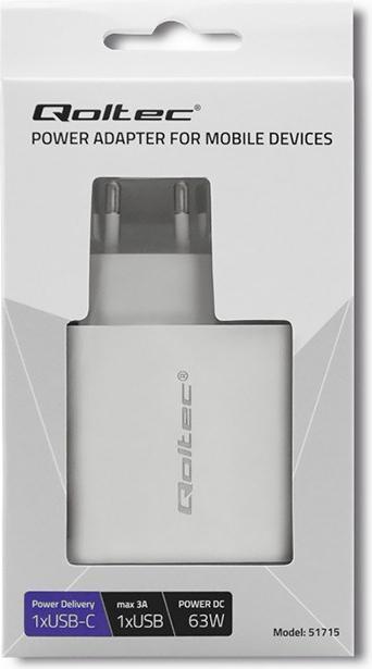 Image du produit Qoltec Chargeur 20W 5-12V 1.67-3A (63 W, 1 portion)