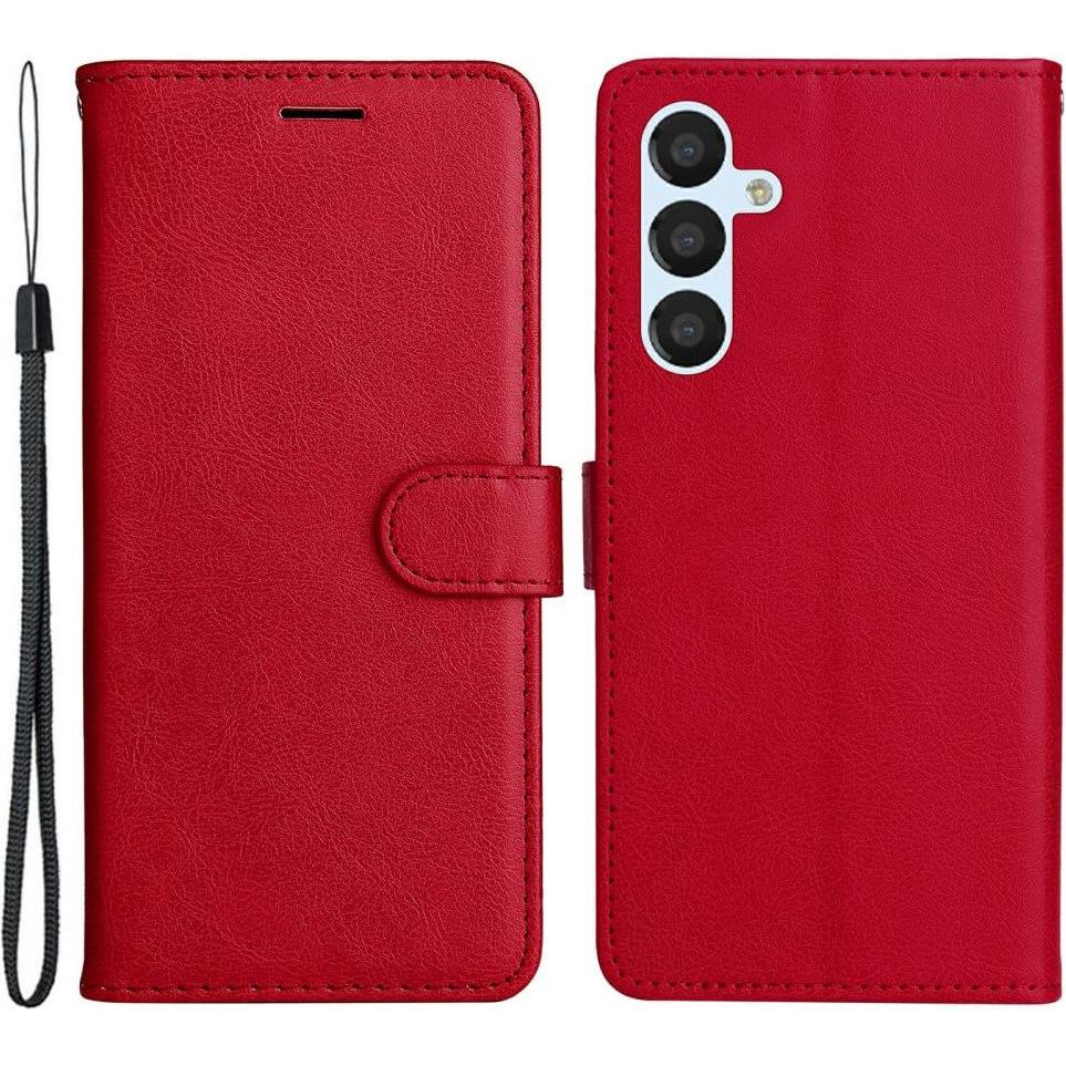 Cover-Discount Galaxy A54 - Leder Etui Hülle rot (Samsung Galaxy A54 5G), Smartphone Hülle, Rot