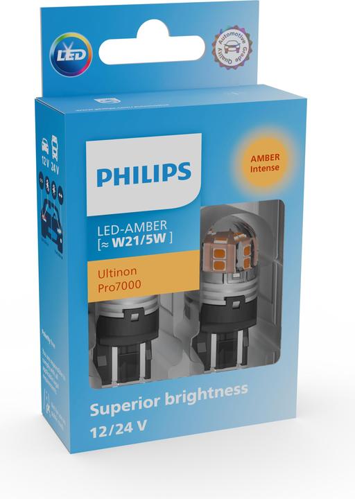 Philips Ultinon Pro7000 SI 11066AU70X2 Superior brightness, a safer drive (W21/5W)