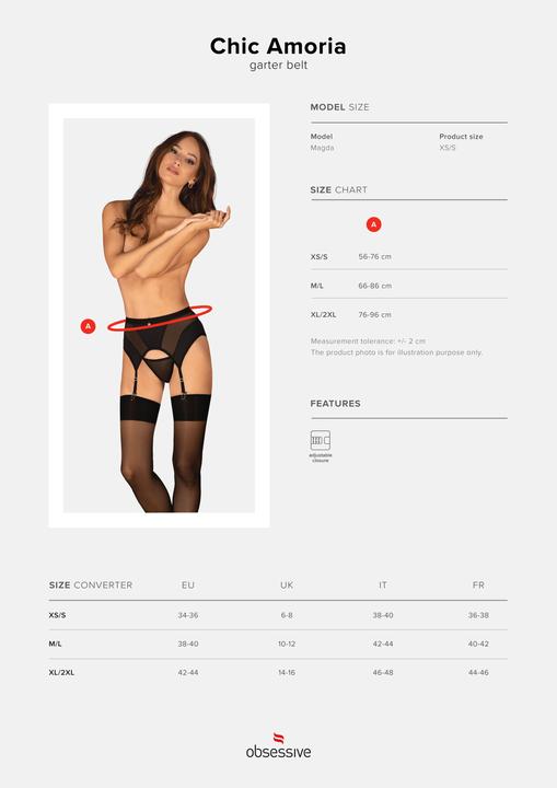 Produktbild Obsessive Chic Amoria Strumpfhalter Schwarz (M, L)