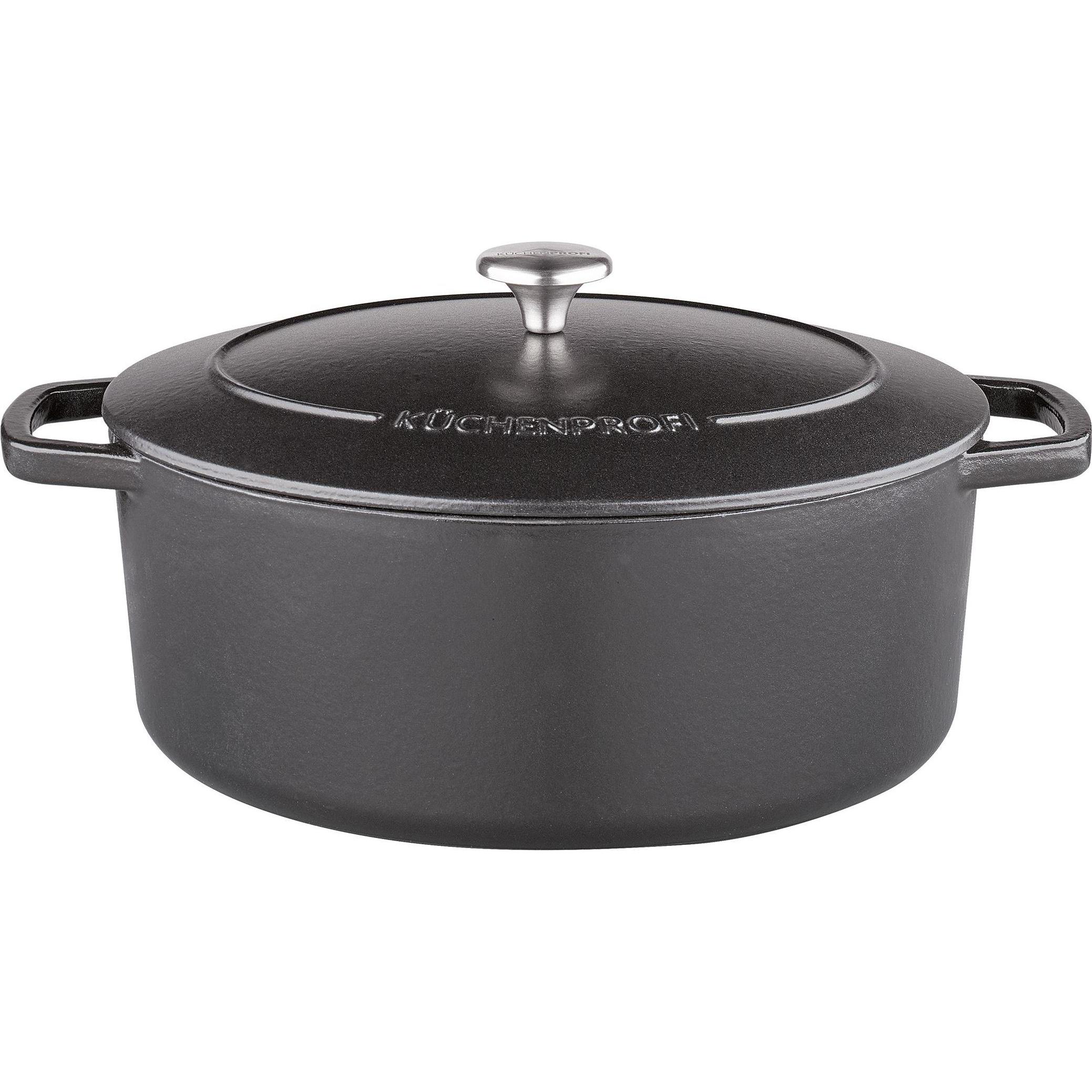 Küchenprofi Bratentopf Bretagne ov 33cm sw, Padella + Pentola, Nero