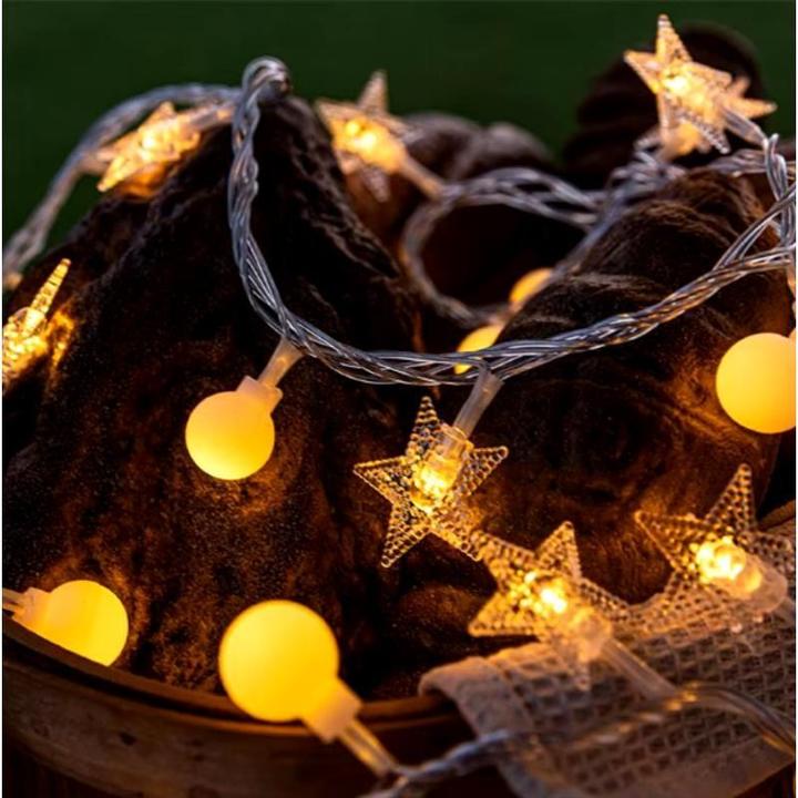 Image du produit Emos 10 m lange Lichterkette (80 LEDs) mit USB-Anschluss, Sterne und Kugeln, warmweiss (10 m)