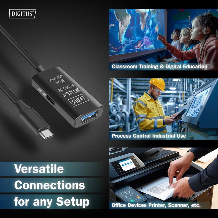 Actual product image Digitus USB type C - USB A (5 m, USB 3.2 Gen 1, 5 W)