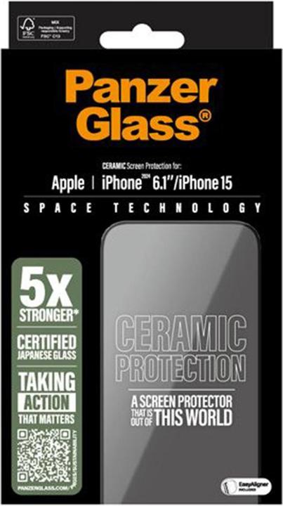 Actual product image PanzerGlass Ceramic Protection Ultra-Wide Fit (1 Piece, Apple iPhone 15, Apple iPhone 16)