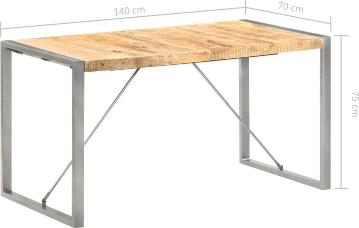 Actual product image vidaXL Dining table (70 x 140 x 75 cm)