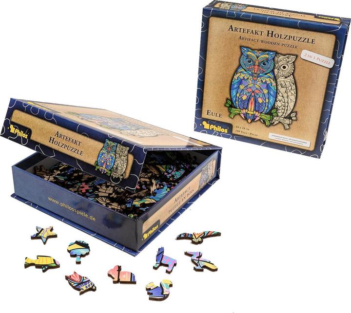 Produktbild Philos Artefakt Holzpuzzle in Eule (199 Teile)