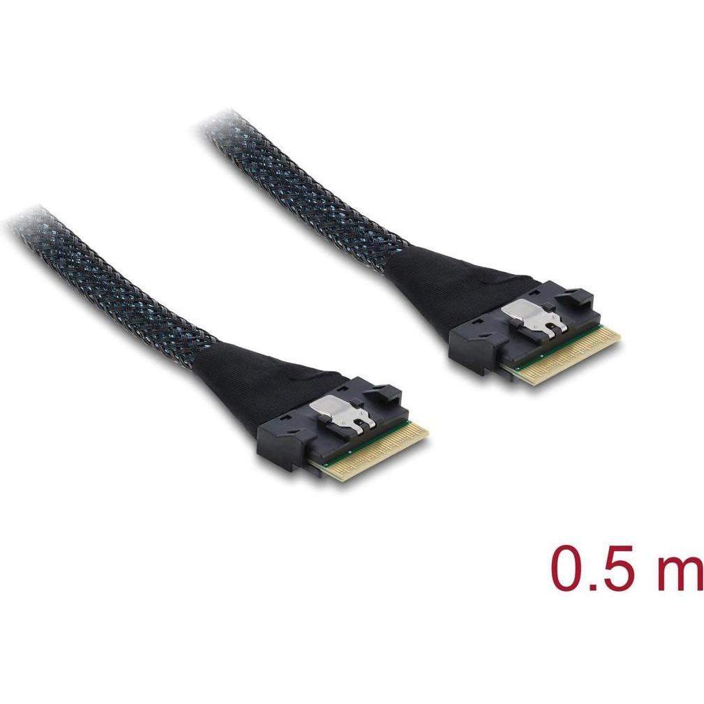 Delock PCIe 4.0 Kabel Slim SAS SFF-8654 8i zu Slim SAS SFF-8654 8i 0,5 m, Cavo interno (PC)