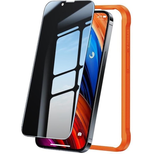 Torras GlassGo Privacy Panzerglas (1 Stück, Apple iPhone 15 Pro Max), Smartphone Schutzfolie, Schwarz
