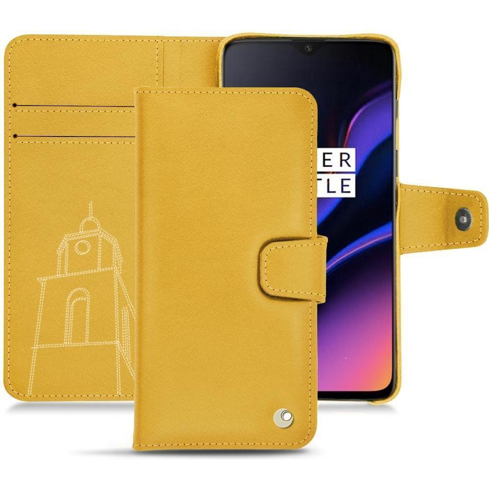 Noreve Lederschutzhülle Wallet (OnePlus 6T), Smartphone Hülle, Orange