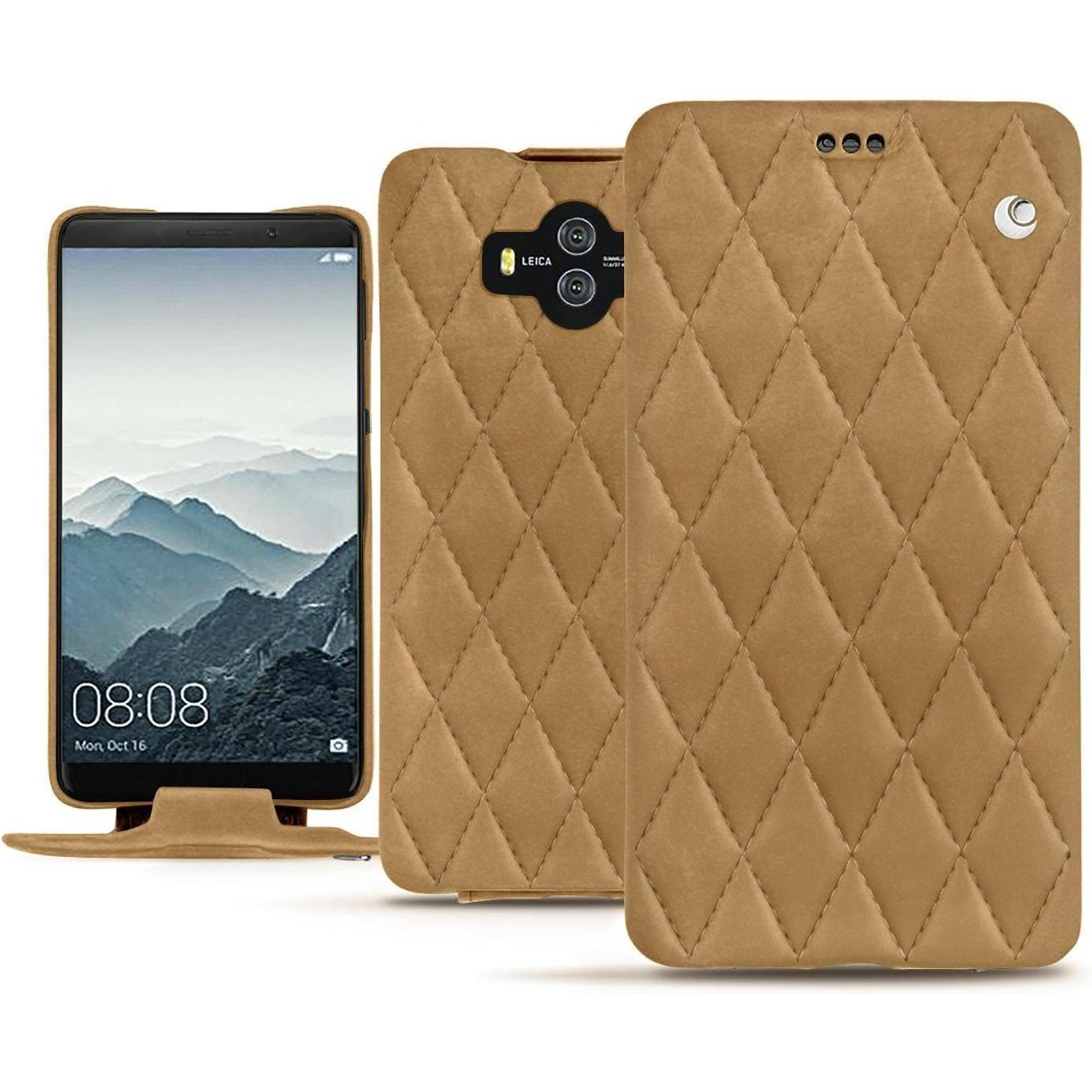 Noreve Lederschutzhülle vertikal (Huawei Mate 10), Smartphone Hülle, Braun