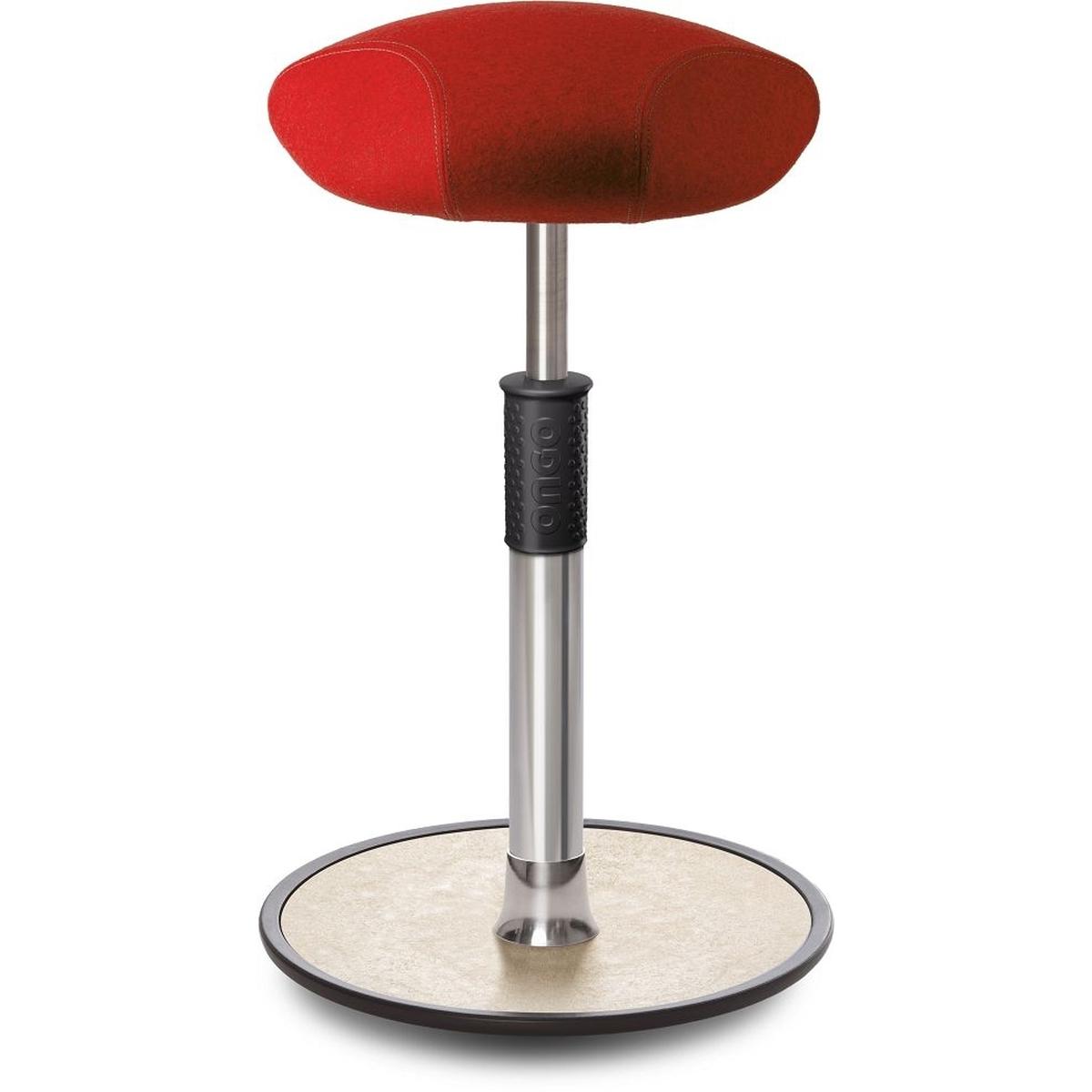 Ongo, Bürostuhl, Sitz- Stehhocker Free Tall Triangel kvadrat Divina Melange Rot Chrom /creme