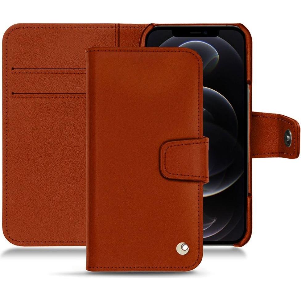 Noreve Lederschutzhülle Wallet (Apple iPhone 12 Pro Max), Smartphone Hülle, Orange