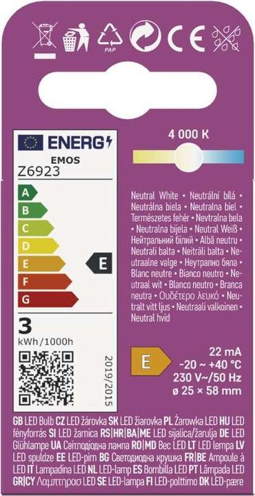 Image du produit Emos LED Kühlschranklampe ST26 / E14 / 2,3 W (25 W) / 255 lm / Neutralweiss (E14, 255 lm, 1 x)