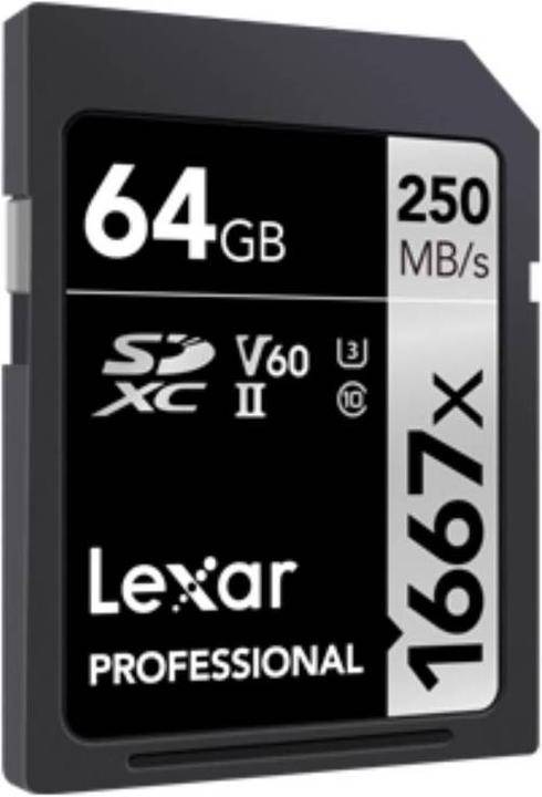Actual product image Lexar Professional 1667x (64 GB, SDXC, U3, UHS-II)