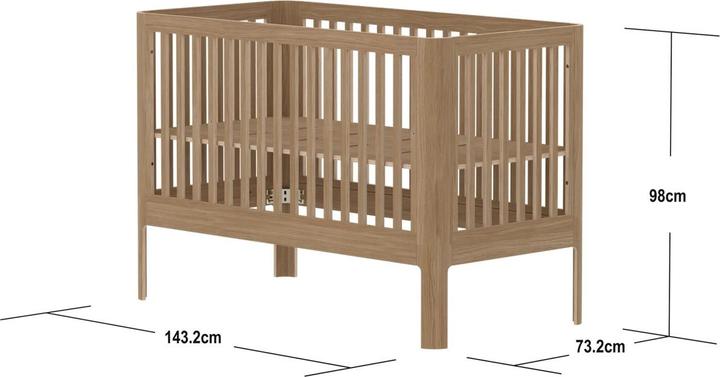 Image du produit Flexa Nova Babybett 70x140 cm Oak (70 x 140 cm)