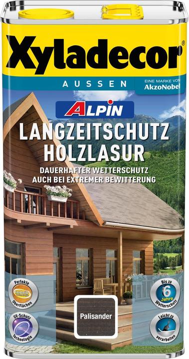 Actual product image Xyladecor Alpine long-term protection wood stain (Rosewood, 5 l)