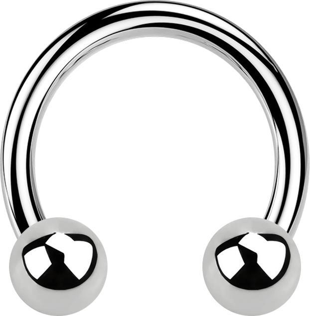 Immagine prodotto Star Piercing Bilanciere circolare in argento con due palline (senza ottone, Acciaio chirurgico 316L)