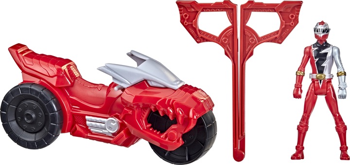 Produktbild Power Rangers Dino Fury Rip N Go T-Rex Battle-Bike und Roter Ranger, 15 cm grosses Fahrzeug mit Ac...