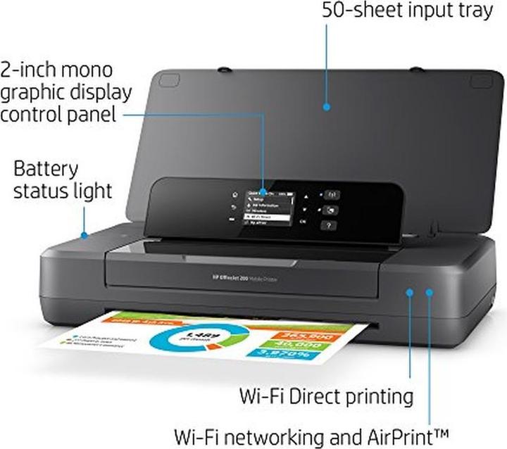 Actual product image HP OfficeJet 200 Mobile Printer (Ink, Colour)