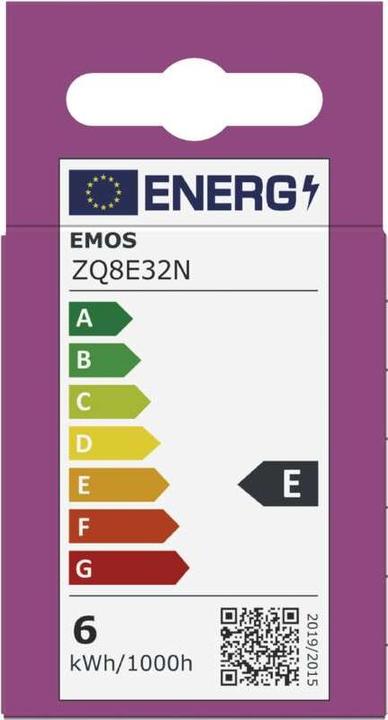 Energie-Label Emos LED Lampe Classic MR16 Weiss/ GU10 / 5,8 W (75 W) / 565lm / WarmWeiss (GU10, 565 lm, 1x)