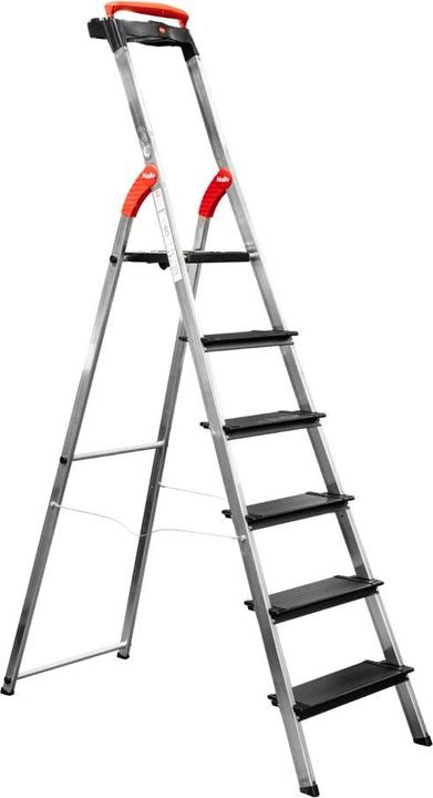 Produktbild Hailo L100 TopLine, Alu-Sicherheits-Stehleiter, 6 Stufen (Stehleiter, 116 cm)