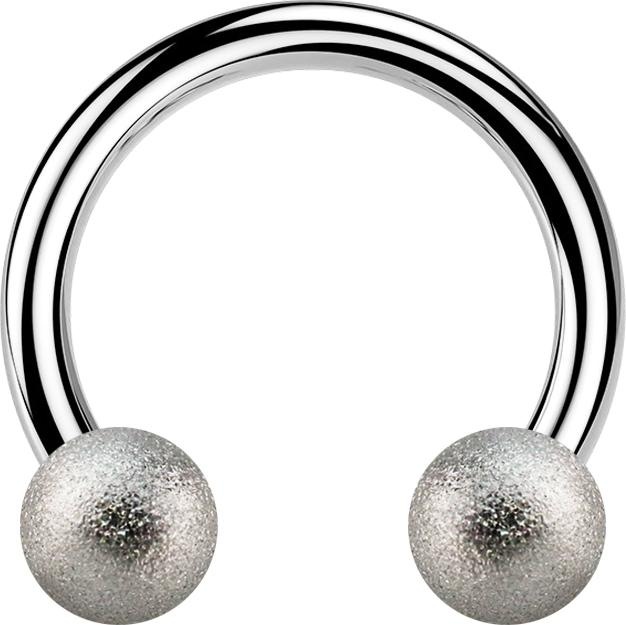 Produktbild Star Piercing Circular Barbell silber mit zwei Kugeln gesprenkelt (ohne Messing, Chirurgenstahl 316L)