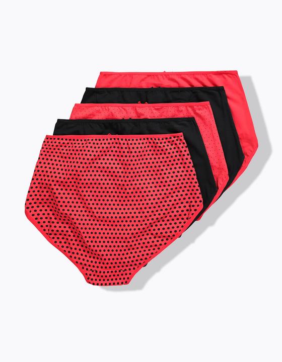 Produktbild Ulla Popken Maxislips, 5er-Pack, Punkte/rot/schwarz (44, 5er Pack)