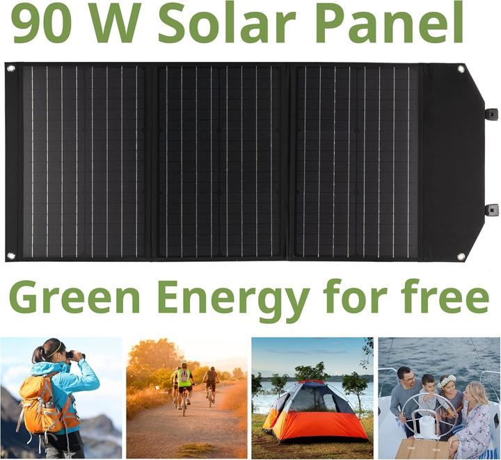 Actual product image Bresser Mobile solar charger 90 Watt with USB and DC output (90 W)