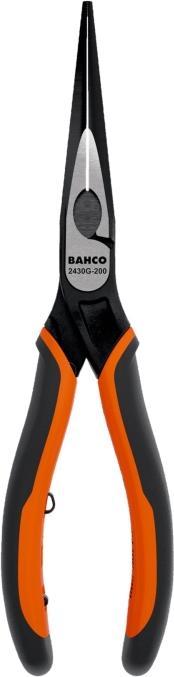 Actual product image Bahco ERGO needle nose pliers with opening spring, two-component handles, long jaws, phosphatised(200 mm (200 mm)