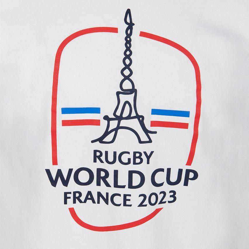 Thumbnail - Sportfolio, Herren, Sportshirt, t-hirt rugby weltmeiterchaft von frankreich 2023 eiffelturm (S), Weiss, S