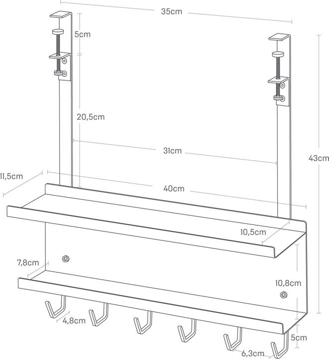 Actual product image Yamazaki Untertisch-Kabel- und Router-Organizer SMART